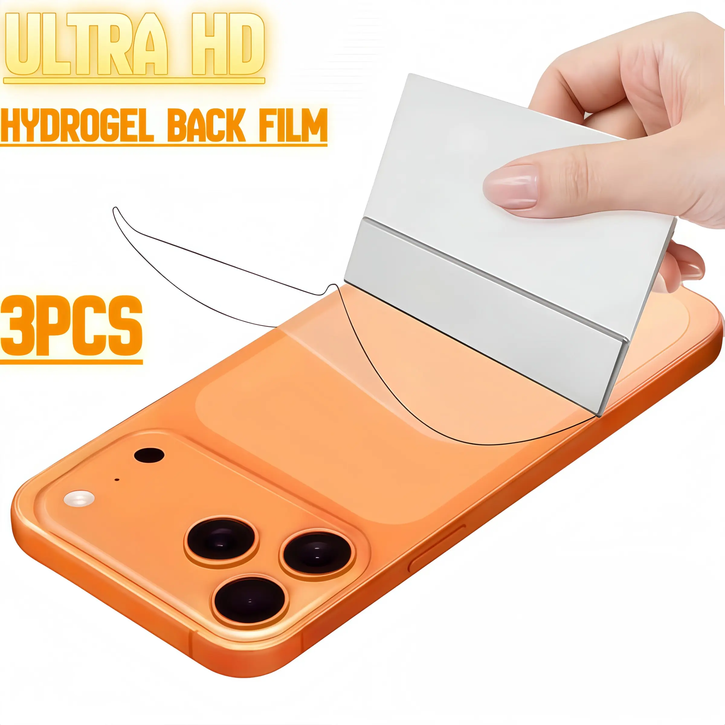 3-Pack HD Water Gel Back Screen Protector for iPhone 17 16 Pro Max Air 15 14 Plus 13 12 11 Pro Max, Easy Install, Scratch-Resistant
