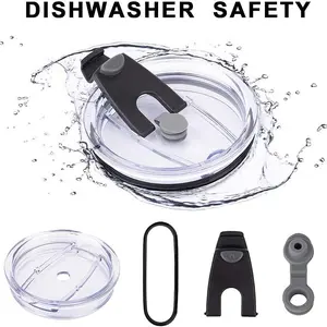 Universal Anti-Splash Straw Lid, Fits 30oz/20oz Sealed Leak-Proof Transparent Replacement Cup Cover, Portable Travel Water Bottle Design, Drinkware Lid