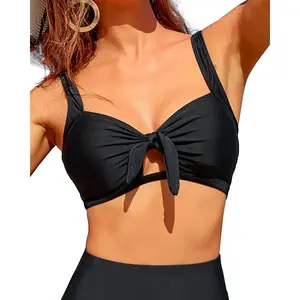 Tempt Me Women Bikini Tops Push Up Swim Top Front Tie Knot Bathing Suit Top Only  SwimWeek  summervibes