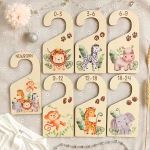 Baby Closet Dividers Set of 7, Animal Pattern Baby Clothing Separators, Infant Clothes Organizer, Baby Coat Hangers, Perfect Gift