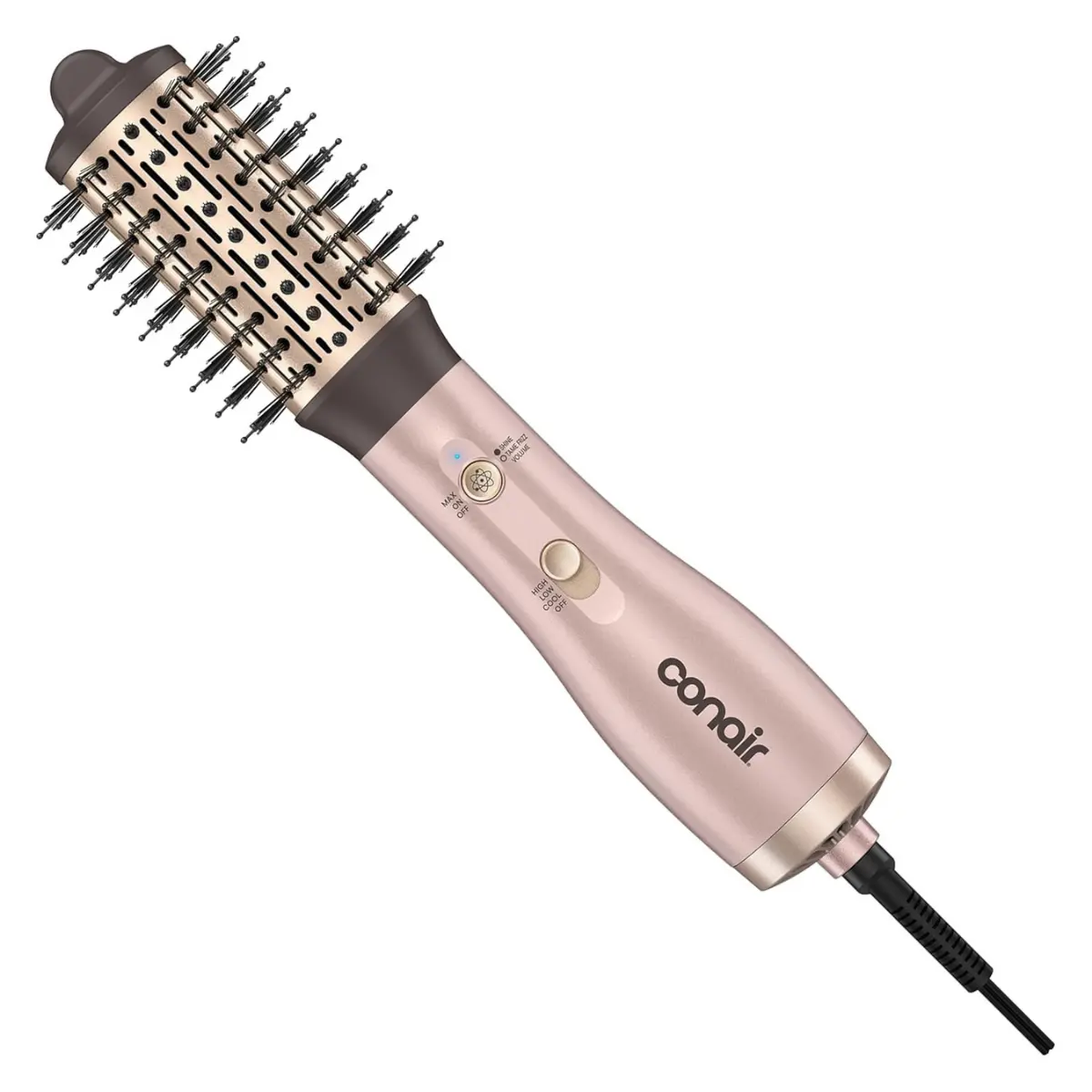 Infiniti PRO CONAIR 2" Smoothing Round Air Brush - Hot Brush with Titanium Ceramic Technology, Ionic Control, Detangling Bristles for Gentle Drying, Added Shine, Rose Gold
