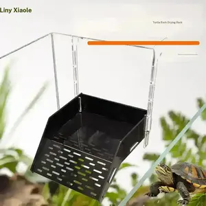 Turtle Sunning Platform Ladder Deep Water Turtle Resting Platform Wall-Mounted Climbing Platform for Aquatic Pets
