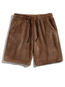 fall outfits Men's autumn and winter casual Plain Fitted Soft Thick plush shorts, Loungewear, warm and comfortable. It is suitable for various leisure scenarios such as daily home life and outdoor sports. It is a must-have outfit for men's wardrobes