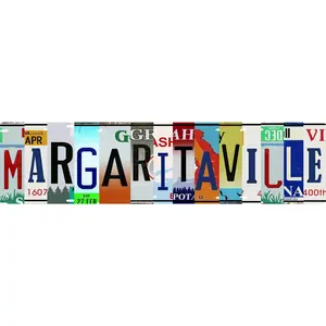 Vintage Metal Aluminium Sign Retro Margaritaville Signs Stylish Wall Art Plaques for Home Decor Bathroom Kitchen House and Gothic Wall Decor or as a Unique Poster 16x4 in