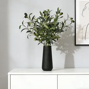 4pcs 18.11 Inch Artificial Olive Branches, Stem, Eucalyptus Stems, Artificial Plants, Leaf Center Decor, Home Decoration, Coffee Table Decor