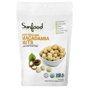 Sunfood Raw Organic Macadamia Nuts, 8 oz (227 g)