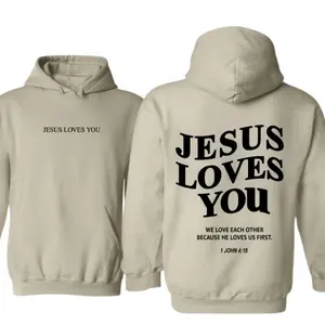 [graphic hoodies]Jesus Loves You Hoodie/Sweatshirt/T-Shirt, For Men/Women - Unisex Style, 100% Cotton, Pullover unisex hoodie