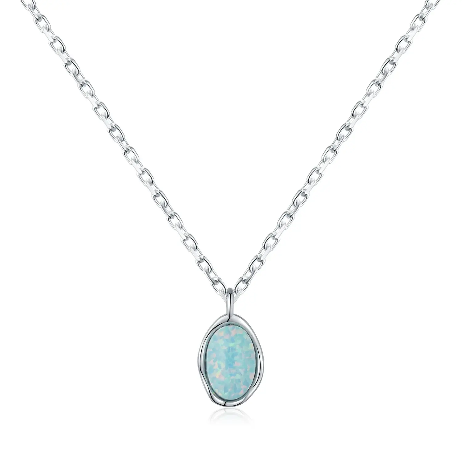 Delicate White Pendant Necklace，Oval White Opal Pendant,Real Opal Necklace