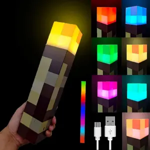 Upgraded Pixel Night Light – USB LED Wall Lamp & Handheld Flashlight for, Parties, and Creative Home Decor