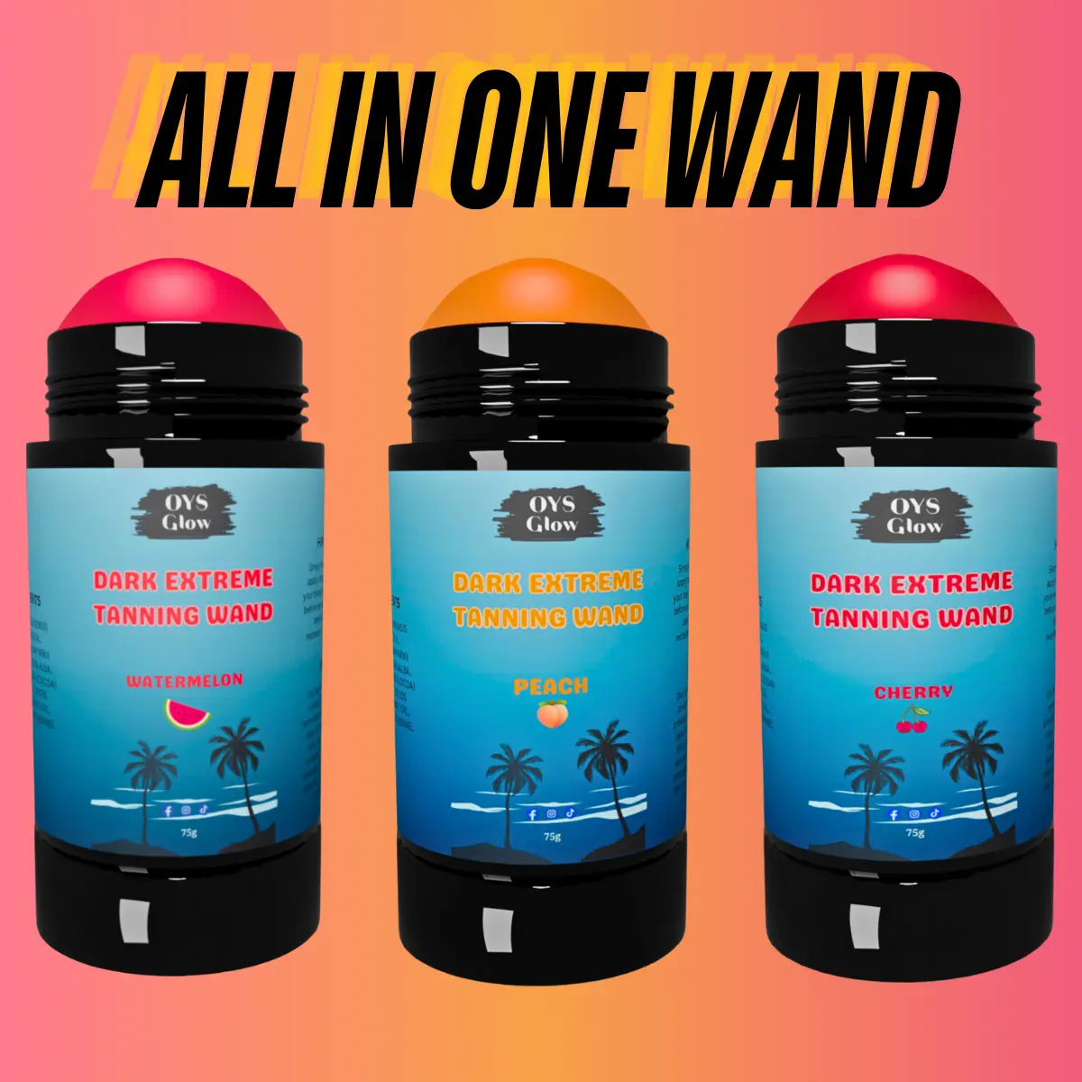 Dark Extreme Intensifying Tanning Wand Bundle - Sunbed Accelerator Gel, Lightweight Self Tanner, Sunscreen for Skincare Tanning Enhancement
