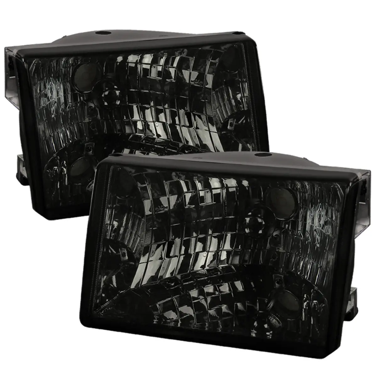 1993-1998 Jeep Grand Cherokee Factory Style Headlights (Chrome Housing/Smoked Lens)