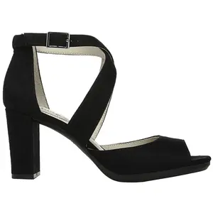LifeStride Womens Allison Peep Toe Ankle Strap Dress Sandals High Heel 3" & Up - Black