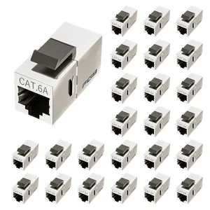 10Gbps Cat6a Shielded Keystone Coupler, Female to Female RJ45 Keystone Jack, Ethernet Keystone Coupler in , 25 Pack