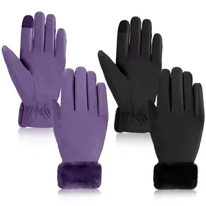 2 Pair Women's Waterproof Touchscreen Ski Gloves Winter Snow Snowboarding Windproof Accessories