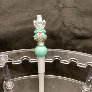 Gnome Bunny Pen with Adorable Bunny Design and Mint Green Bead for Fun Writing