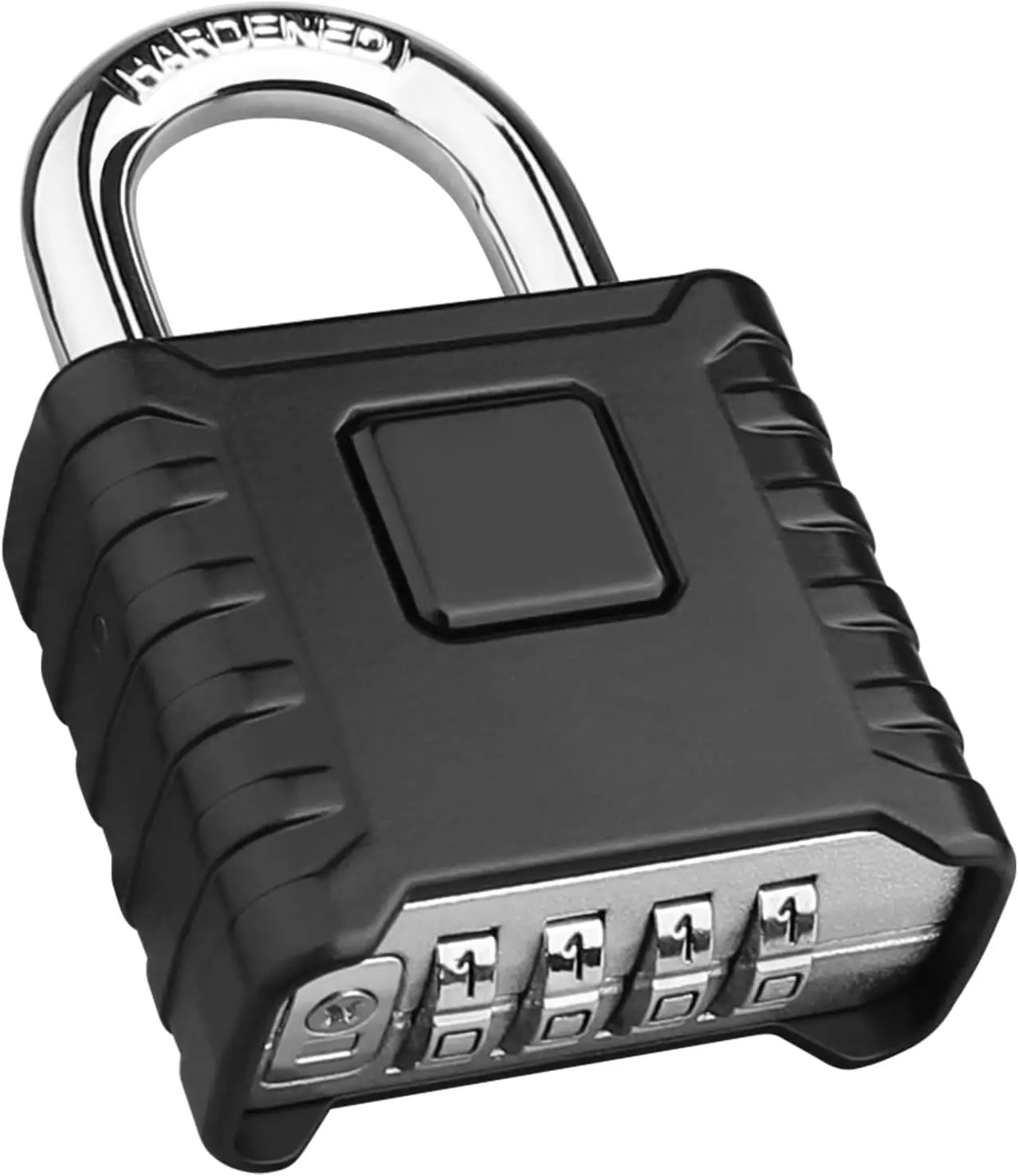 Heavy Duty 4-Digit Combination Padlock - Large Zinc Alloy Metal Outdoor Padlock with Manual Unlocking, Hidden Code, Weatherproof, Moisture and Corrosion Resistance, High Security for Lockers/Gates, Garage
