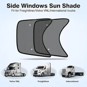retractable side window shade for truck ,Upgraded 2PCS Side  Sun Shade for Semi Truck,  Upgarde Shade Interior UV Protection Truck indows Shades RV Semi Truck Accessories Compatible with Freightliner,International Trucks,and Freightliner，