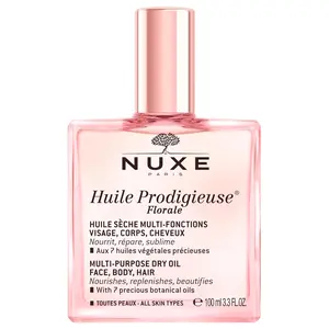 NUXE Huile Prodigieuse Floral - Organic All-in-One Oil for Body, Face & Hair. Radiant Looking Glow and Skin Hydration 3.3 Fl Oz