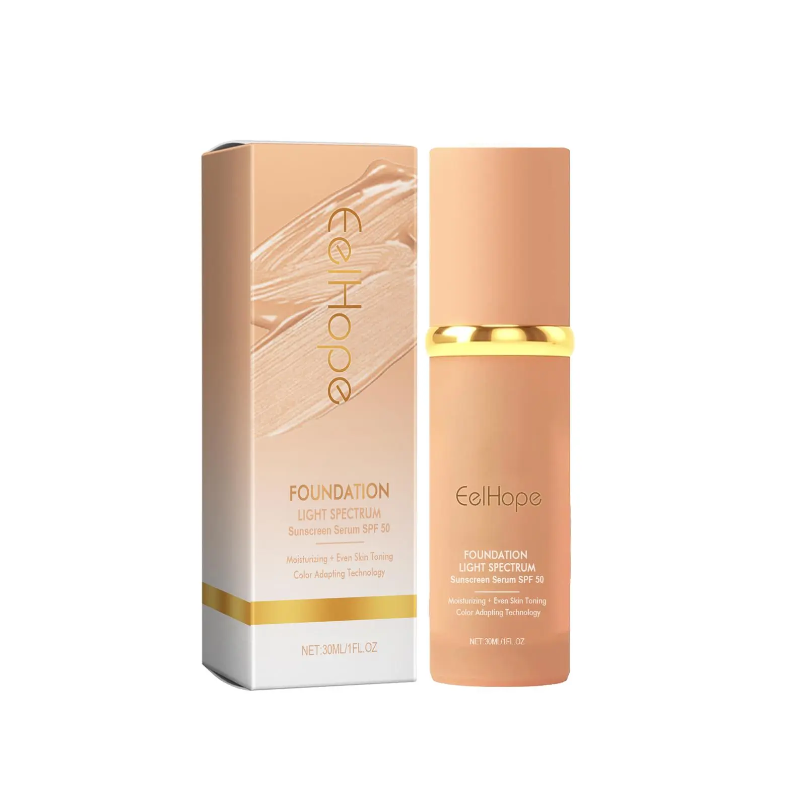 Eelhope Warm Liquid Foundation, Natural Light Concealer Moisturizing Liquid Foundation Brightens and Glows Youthful