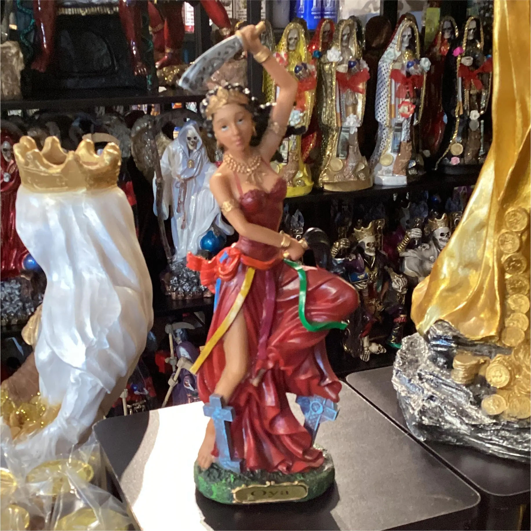 Orisha Oya Yansa Statue, 12.5 in Home Decor, Indoor Room Decor Figurine