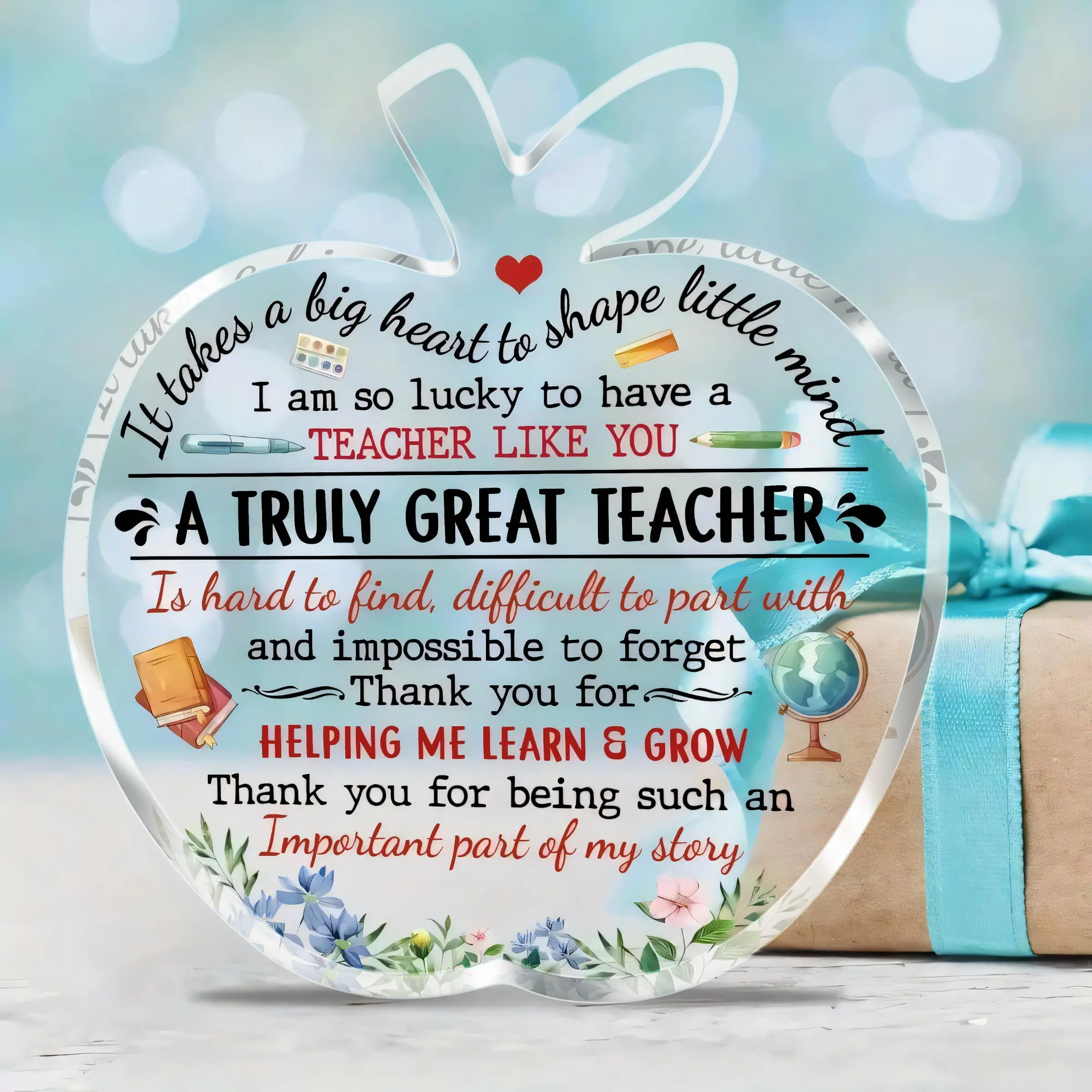 Teacher Appreciation Acrylic Plaque Gift for Women, Decorative Plaque, Teacher Gift From Student, Creative Desktop Decoration, Home Decor Products, Acrylic Desktop Decoration, Novelty Desk Decor for Office Desk, Home and Classroom