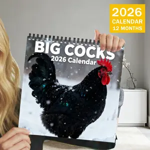 2026 Funny Rooster Calendar, Spiral Bound Book, Funny Photo Joke Gift with Rooster Design, Perfect for Animal Lovers, Daily Organizer for Home or Office Decor, Playful Design, Prank Gift for Birthdays & Pranks