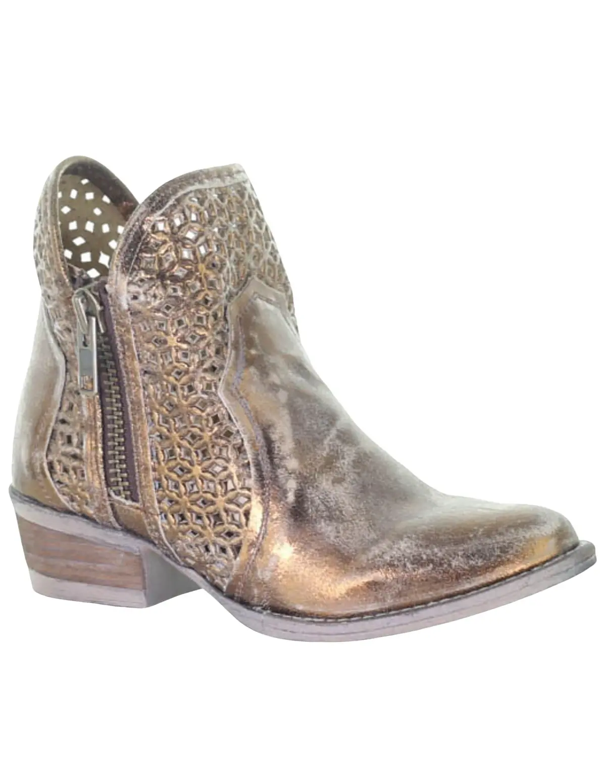 Circle G Women's Women'S Copper Cut Out Fashion Booties Round Toe - Q5129