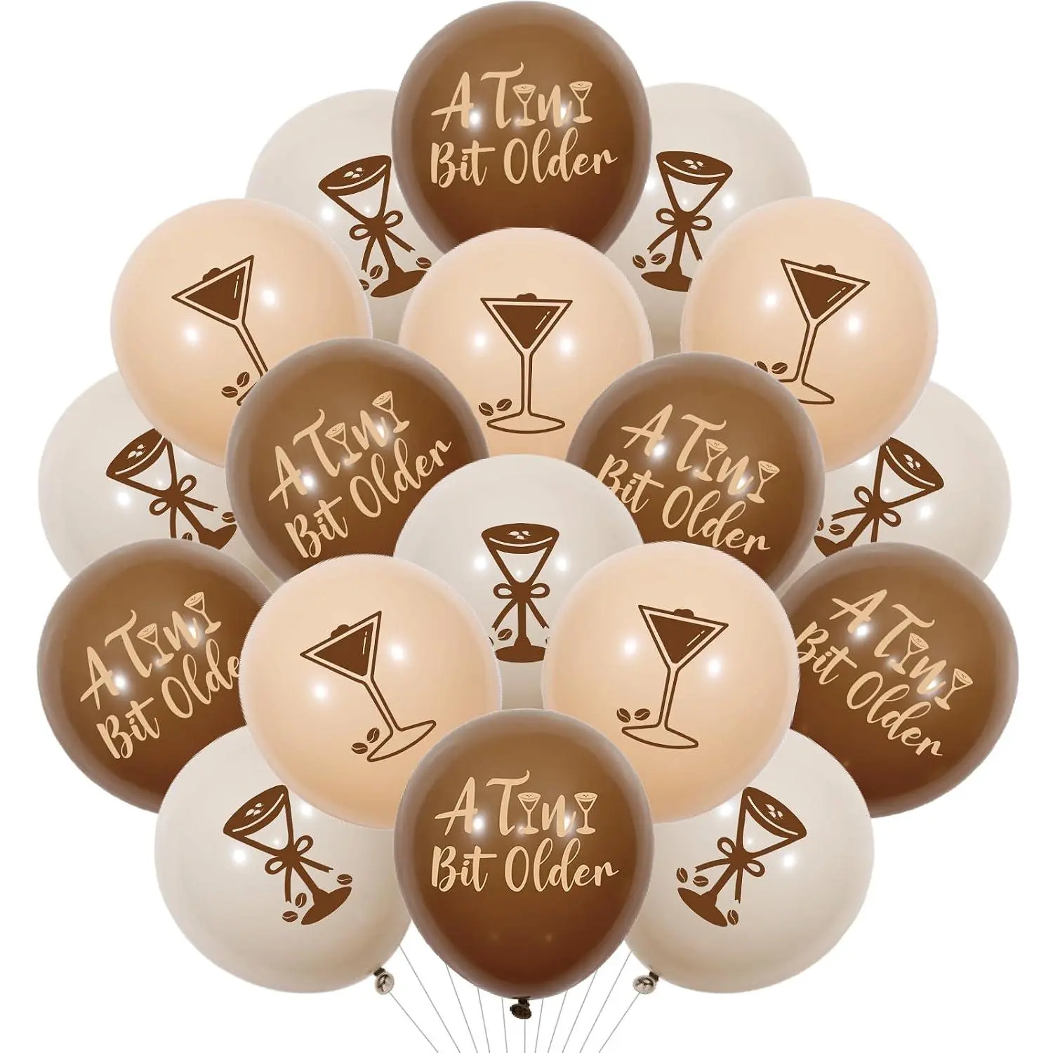 36Pcs Martini Balloons A Tini Bit Older Birthday Balloons Brown Espresso Martini Decorations Tiny Bit Older Party Decor For Bachelorette Baby Shower Wedding Party Decor Supplies