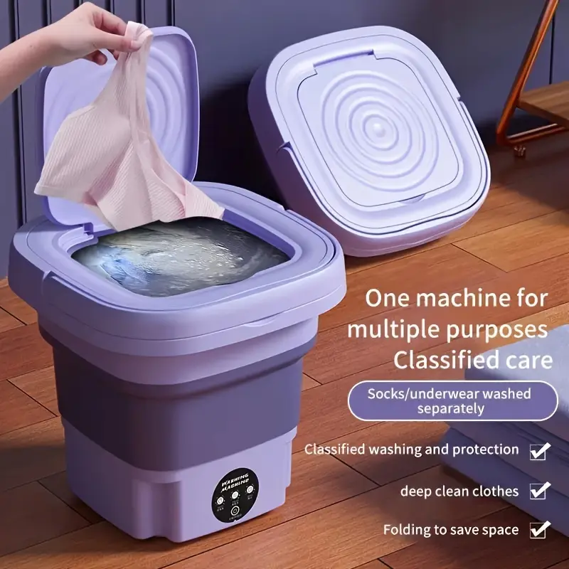 1 Portable Mini Washing Machine - 2.38gal High Capacity, 3 Deep Cleaning Modes, Suitable For Underwear, Apartments, Camping, Travel, RVS And Laundries, Mother'S Day Gift, Father'S Day Gift, Mother'S Day Gift For Mom