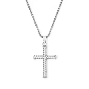 Men's Twisted Cross Necklace