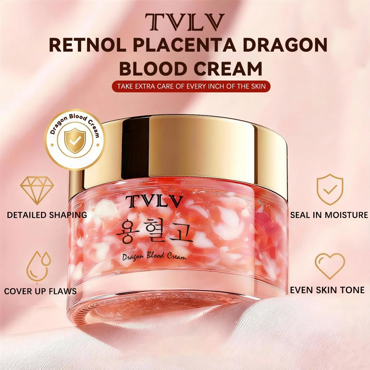 Retinol Placenta Dragon Blood Anti-Wrinkle Firming Even Skin Tone Overnight Cream, Advanced Moisturizers, Lazy Face Cream Gift for Mom Elderly Skincare, Anti Aging Balm, Face Care Products