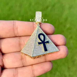 Pyramid Ankh 3D Iced Out Pendant
