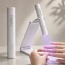 AILLSA UV LED Nail Lamp - Chic Minimal Single Unit Handheld Cordless Desk-Friendly Manicure Tool with Stand, Batteries, Flash Cure for Decorations, Instant Hold for Home DIY Nail Tech Supplies