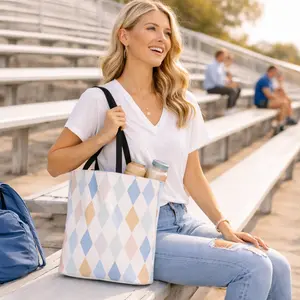 Bleacher Beach Tote Bag – Durable Polyester Sideline & Beach Bag for Moms, Structured Everyday Carry with Reinforced Handles