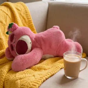 Cute plush pillow/cushion gift for your girlfriend, a pink strawberry bear plush toy, a sleeping doll. mushroom lemon crochet weighted Stuffed Football dinosaur corduroy Anxiety Relief with Lights and Music Transformable Carrot Rabbit Cartoon Backpack