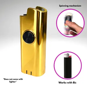 FLKR LYTR Fidget Spinner Lighter Case "Gold MMBER" for Bic Spinner Lighter Case | FLKR LYTR