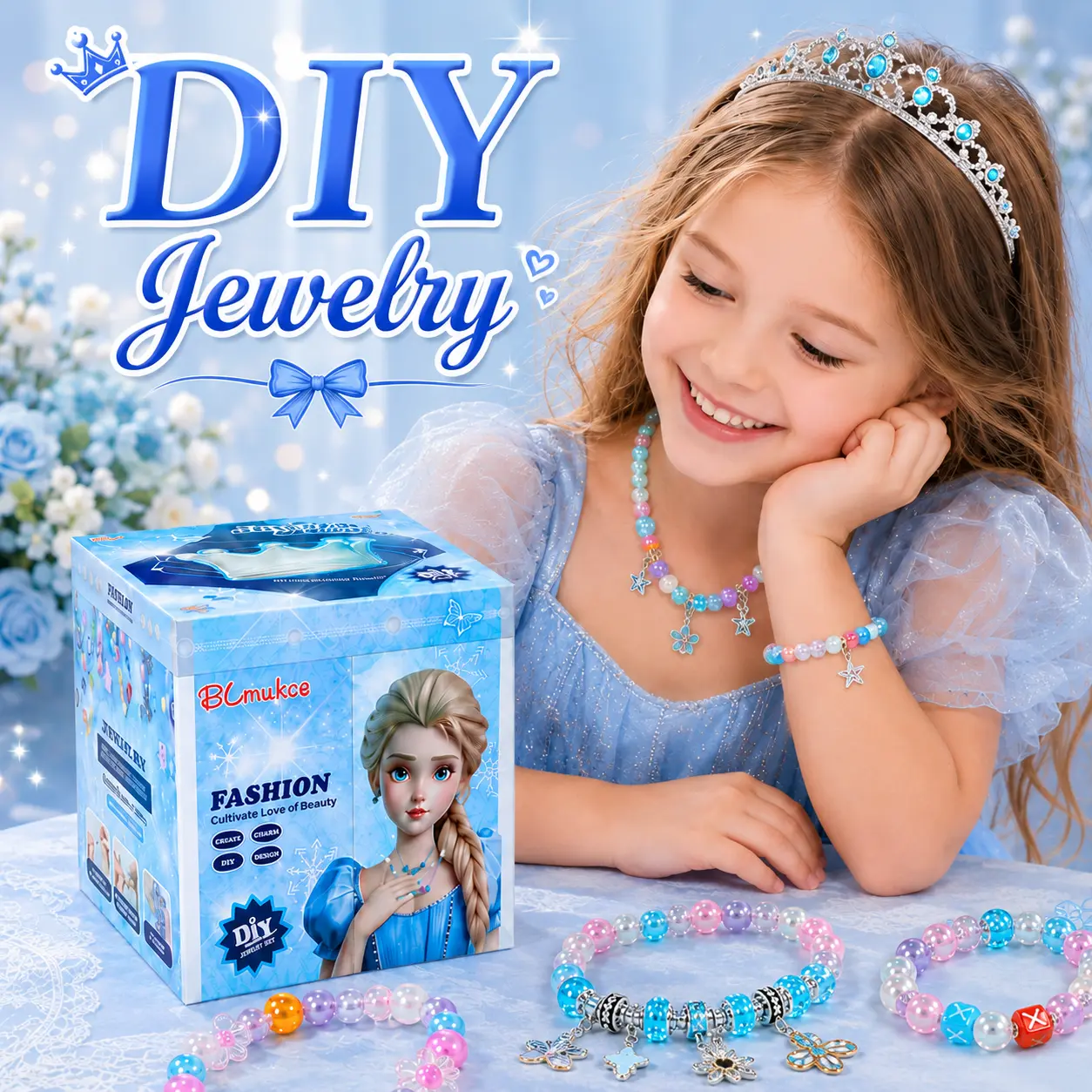 DIY Jewelry Making Kit for Kids - Decorative Beads Beading Kits with Storage Box, Crafting, Dress-Up Charms Bracelet & Necklace Craft Toy Gift for Tweens, Organizer, Fun Gift For Kids