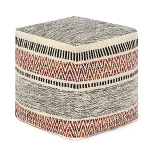 Tufted Cube Pouf Ottoman with Filler