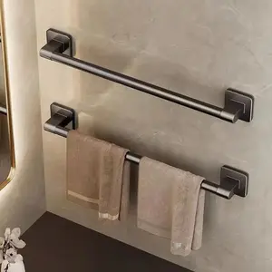 1PC Towel Rack, Bathroom Perforated Suction Cup, Wall Mounted Storage Rack, Toilet Storage, Bathroom Towel Rod, Bathroom Organizer, Bathroom Accessories Organizer, Bathroom Organizing Accessories