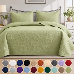 Lightweight Bedspread All Season Comfort - Quilted Coverlet Bedding Set - Oversized Breathable Bed Cover Quilt - Reversible Microfiber Bedspread