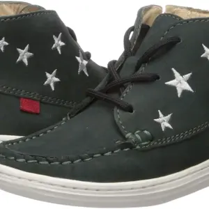 MARC JOSEPH NEW YORK Unisex-Child Leather Ankle Boot Embroidered Star Detail