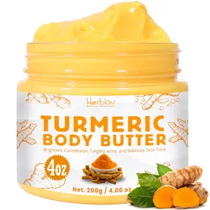 All Natural Skin Brightening Lotion – Turmeric Whipped Body Butter for Dark Spots, Hyperpigmentation – Turmeric Skincare Cleanses, Fights Acne, Evens Tone, Scars, Sun Damage