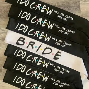 6pcs I Do Crew & 1pc Bride sash set, Party Pack, Friend Themed Bachelorette Hen Night Party Bridal Shower Bach Weekend Girls Trip Wedding Decoration Bridesmaid Maid of Honor Proposal Gift Future Mrs Bride to Be Photo Props