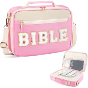 Cover Case for Women Grils, Preppy  Bag with Adjustable  Strap,   Carrying Tote Bags Holder for  Study Supplies Accessories & Christian Gifts ()