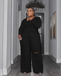 USBoutiqueCHIC Women's Oversized Loungewear Set | Milk Touch Fleece Two-Piece for Plus Size Comfort