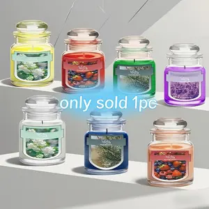 Aromatherapy Candle 1pc, Scented, Scented Candles, Glass Bottle Candle, Lavender, Cedar, Various Colors, Relaxing, Home Decoration, Soft Aroma, Aromatic Soybean Candle, Women's Creative Gift, Bridesmaid Gift, Wedding, Daily Use, Valentine's Day