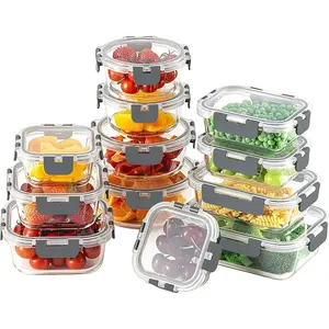 24pc Glass Food Storage Containers with Snap Locking Lids, Glass Meal Prep Containers, Airtight Lunch Boxes, Oven, Freezer and Dishwasher Safe, Kitchen Storage Set