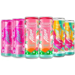 New Alani Energy Drinks Strawberry Sunrise, Sherbet Swirl, Pink Slush Variety Pack Sugar-Free, Low-Calorie, Energy Boost Drink 12 fl oz (Pack of 6)  Beverage