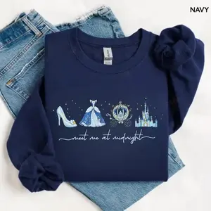 Meet Me at Midnight Sweatshirt & Tshirt, Fairytale Carriage Inspired Sweater, Magical Princess Party Graphic Shirts, Cute Girls Trip 2026 Gift