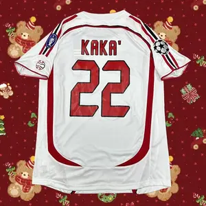 0607 Milan Away Retro White No.22 Kaka Short Sleeved Soccer Jersey